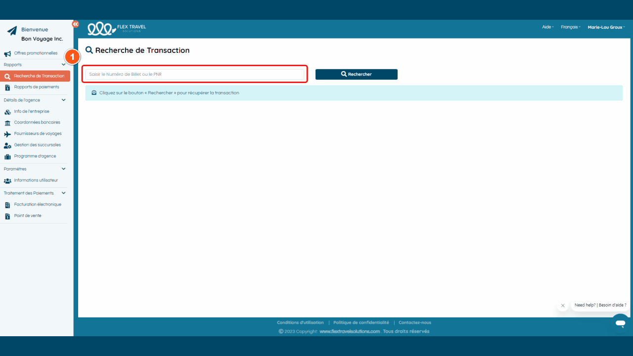 Comment naviguer dans la page de Recherche de Transaction.gif